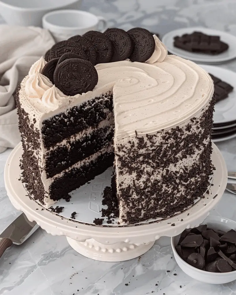 Cookies and Cream Chocolate Layer Cake
