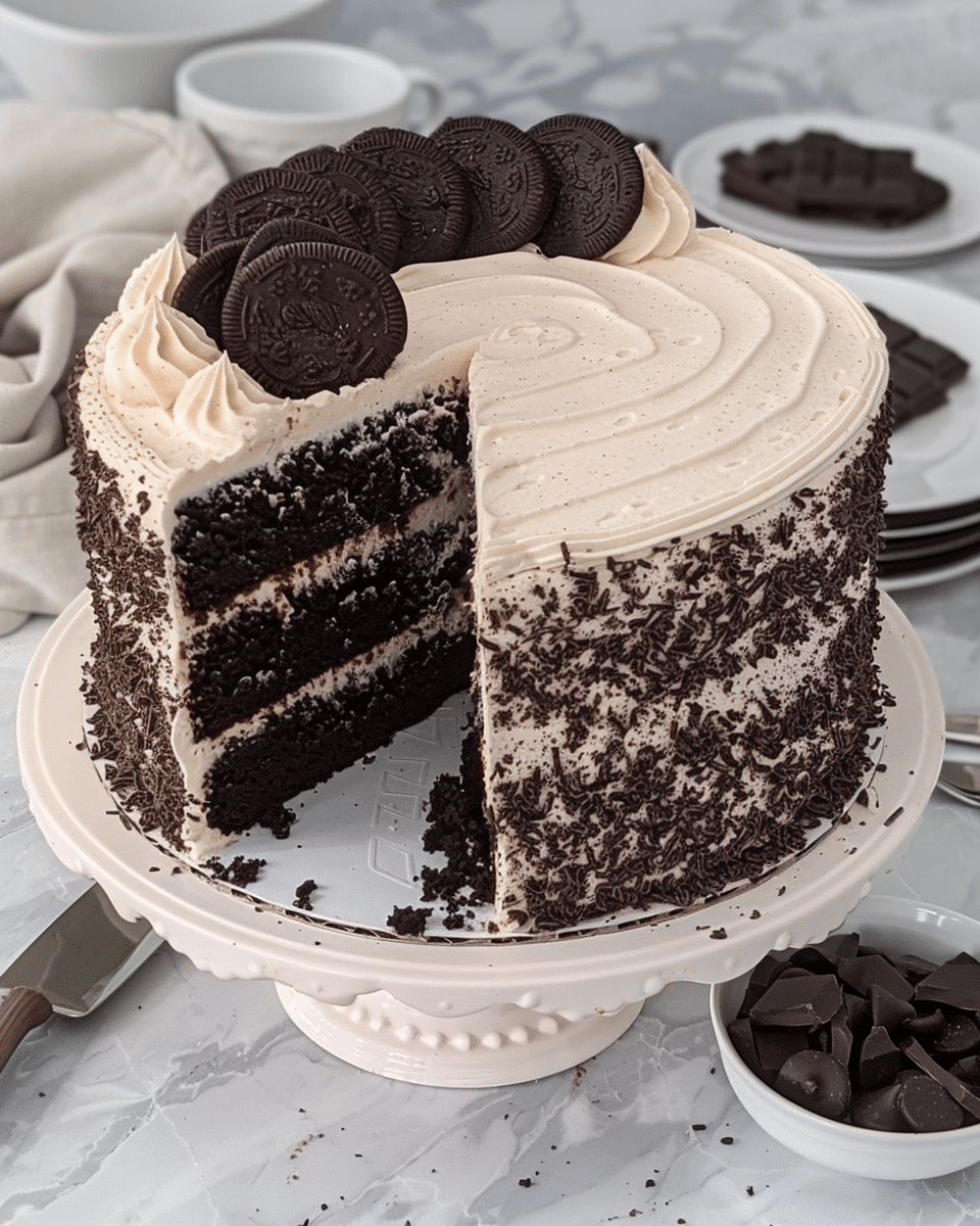 Cookies and Cream Chocolate Layer Cake