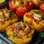Garlic Butter Shrimp Stuffed Peppers