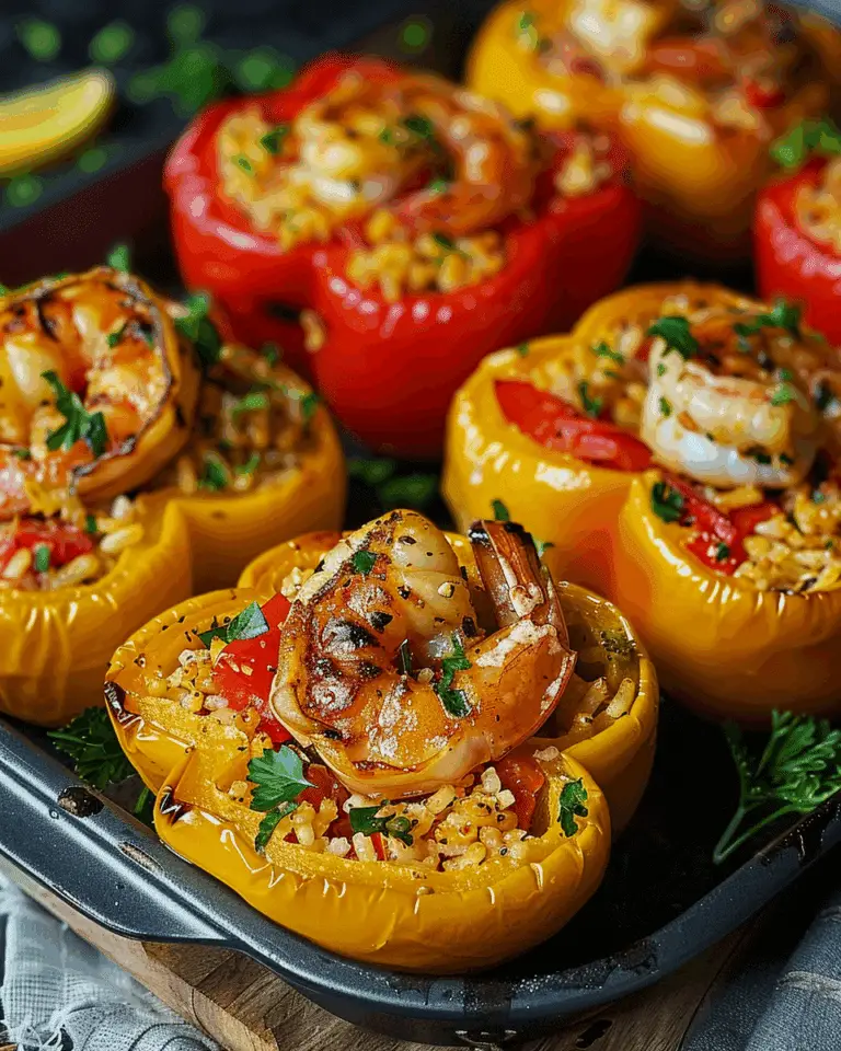 Garlic Butter Shrimp Stuffed Peppers