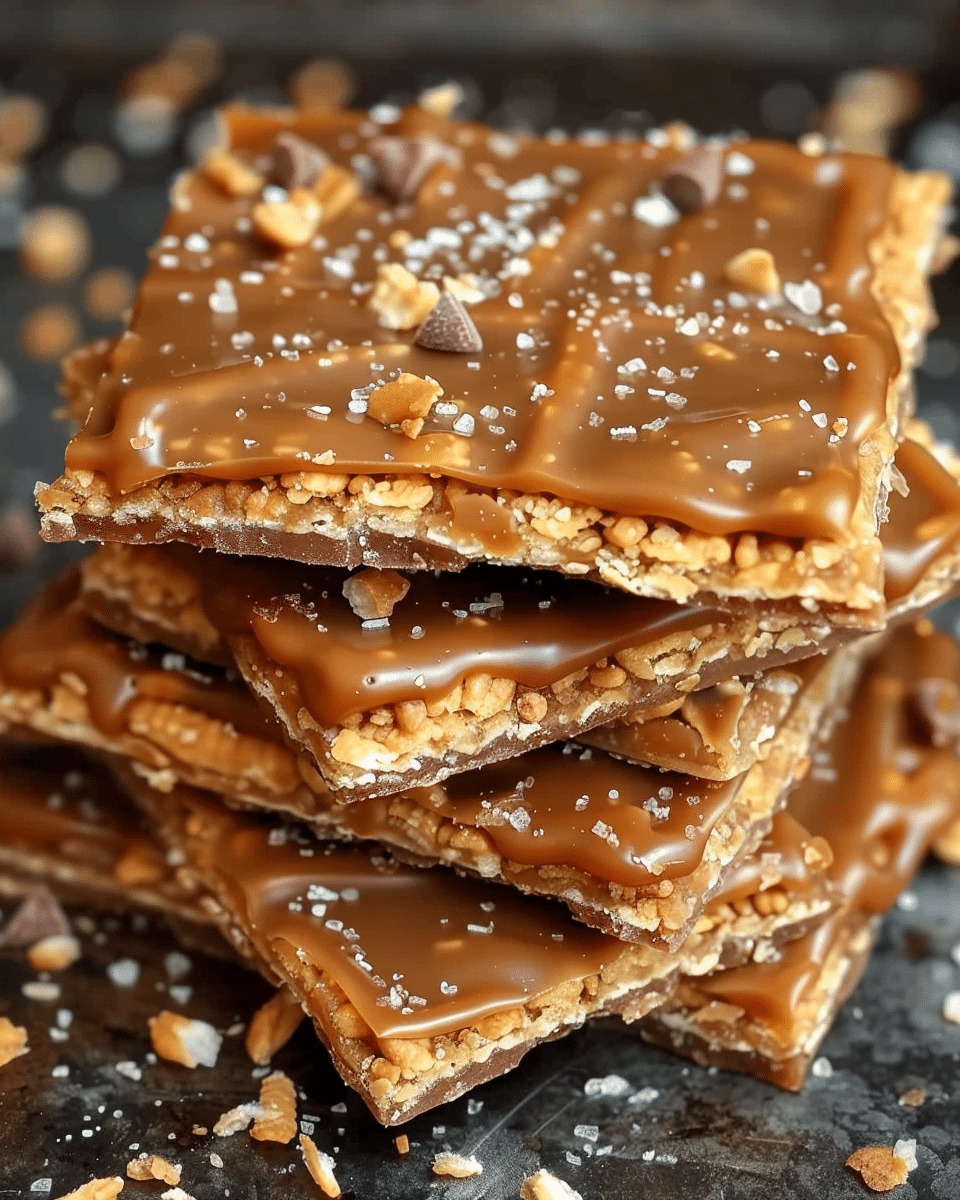 No-Bake Caramel Saltine Crunch Toffee