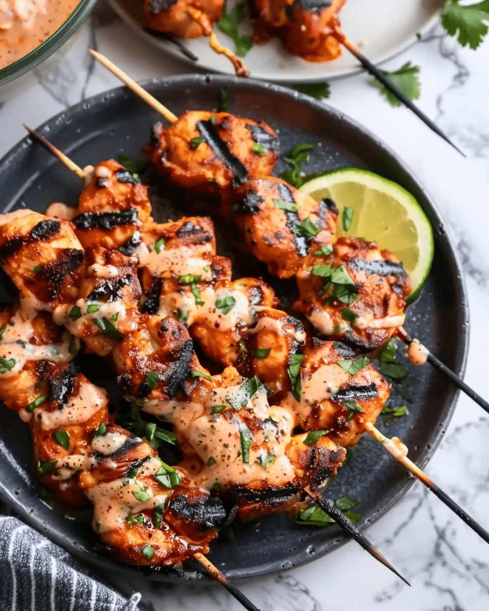 Bang Bang Chicken Skewers