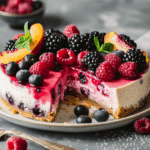 No-Bake Summer Berry and Peach Cheesecake – Easy and Delicious