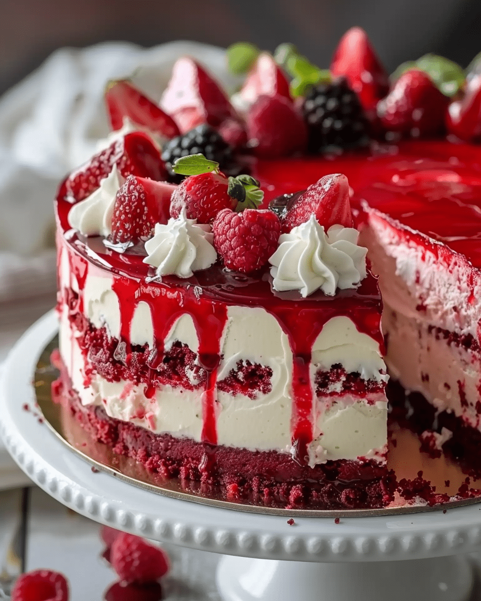 Red Velvet Strawberry Cheesecake
