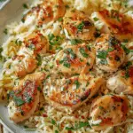 Chicken Scampi with Garlic Parmesan Rice