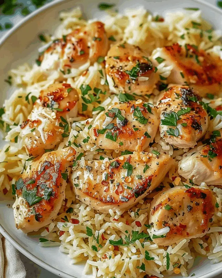 Chicken Scampi with Garlic Parmesan Rice