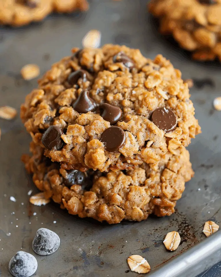 Flourless Peanut Butter Oatmeal Chocolate Chip Cookies