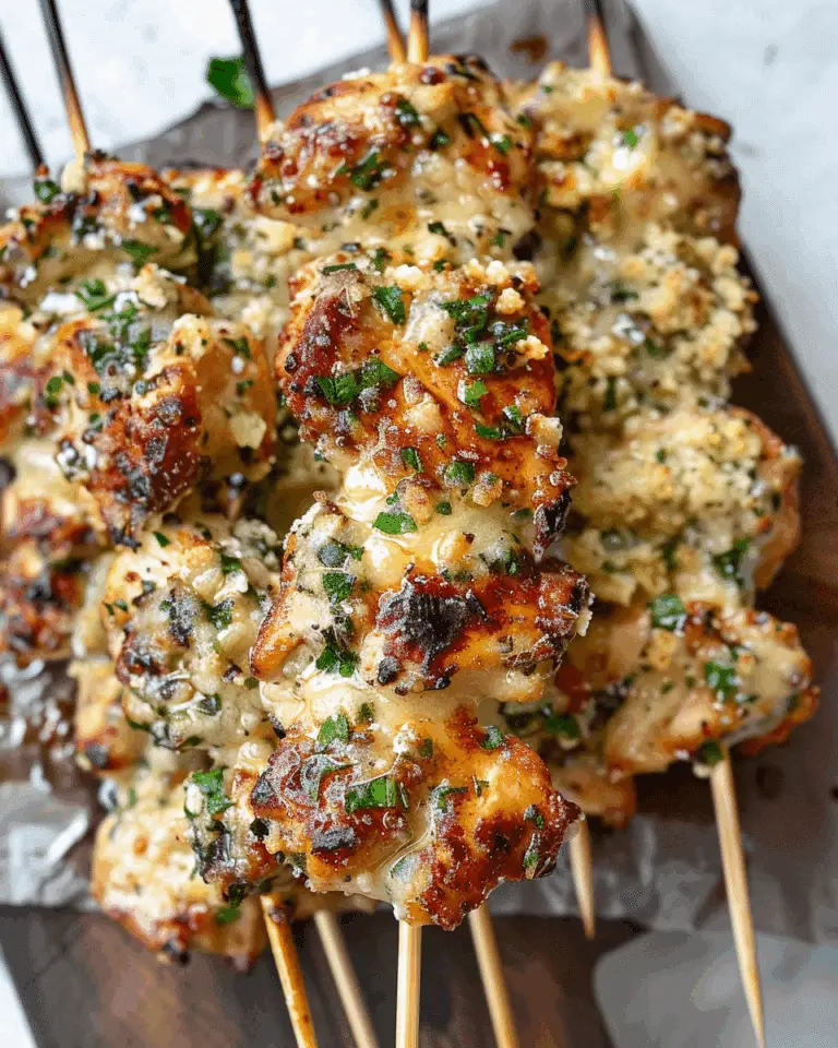 Garlic Parmesan Chicken Skewers