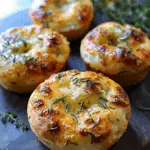 Golden Crust Garlic Rosemary Focaccia Muffins