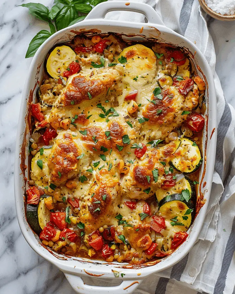 Mediterranean-Style Chicken and Zucchini Bake