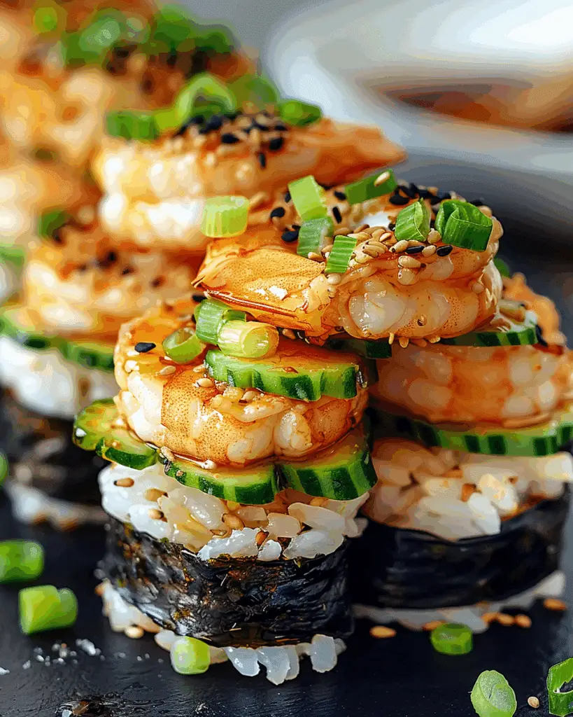 Spicy Shrimp Sushi Stacks