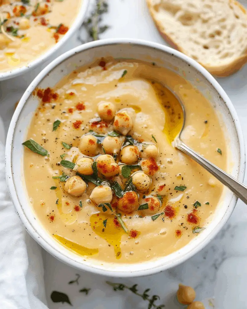 Vegan Garlic Chickpea Soup