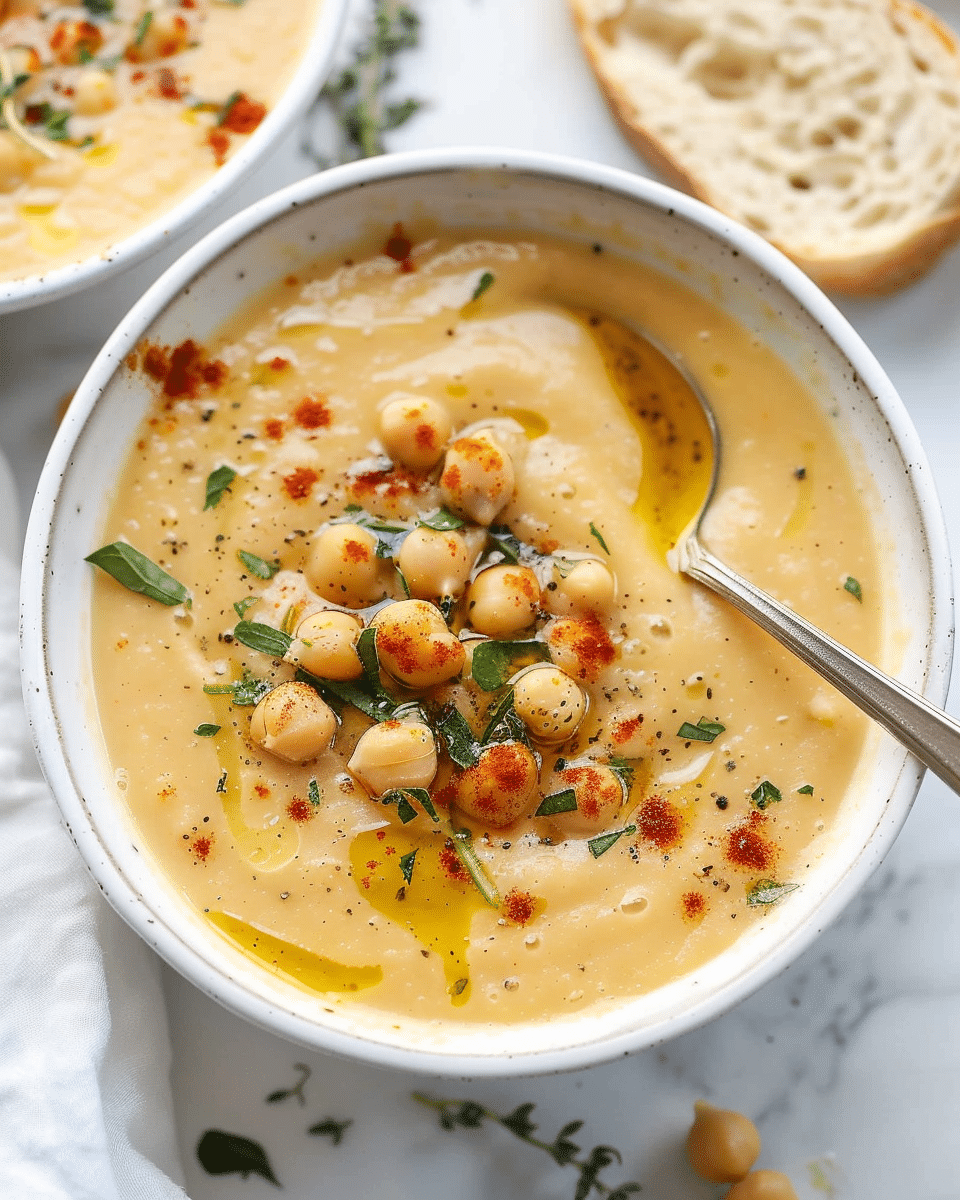 Vegan Garlic Chickpea Soup