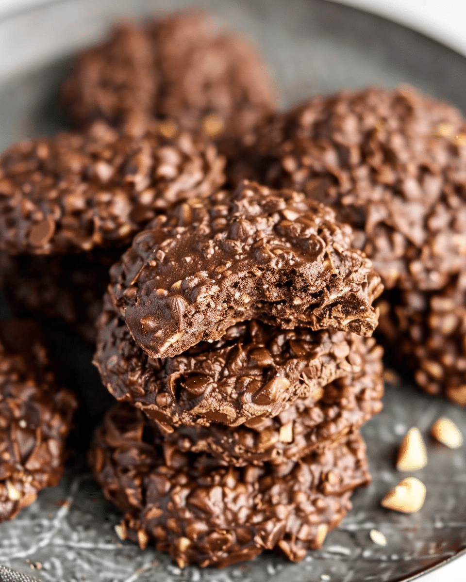 Chocolate Peanut Butter No Bake Cookies