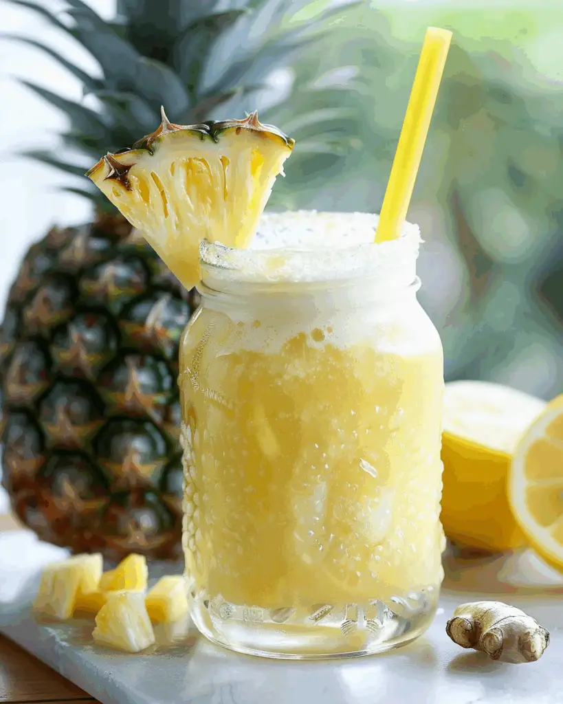 Homemade Cough Syrup with Lemon, Pineapple, and Ginger
