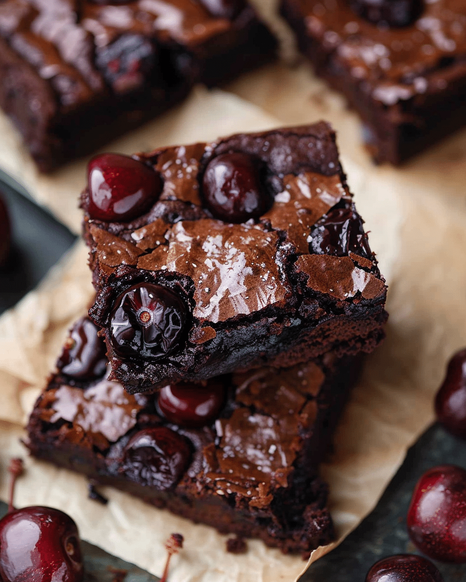 Roasted Cherry Brownies
