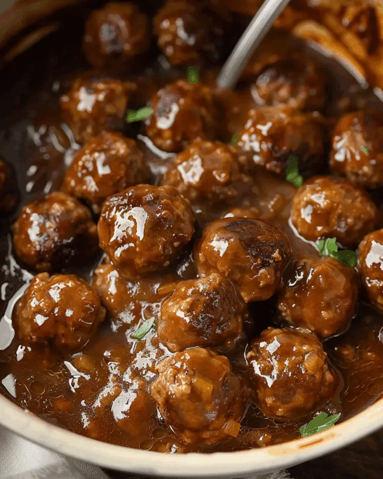 Slow Cooker Salisbury Steak Meatballs