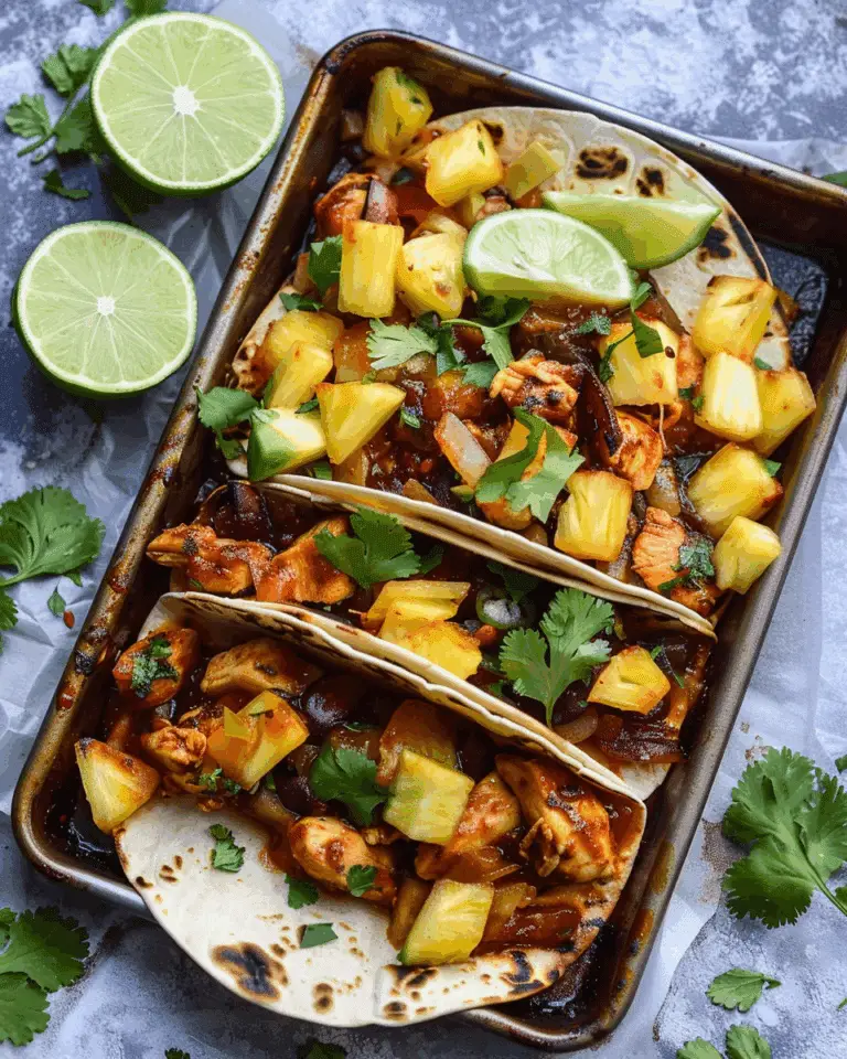 One Pan Chicken & Pineapple Tacos