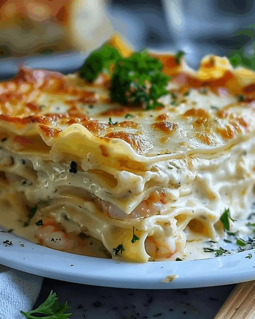 Garlic Butter Shrimp Scampi Lasagna
