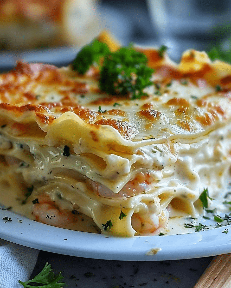 Garlic Butter Shrimp Scampi Lasagna