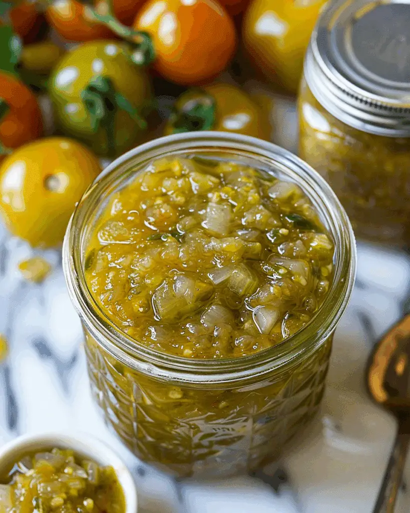 Sweet & Tangy Green Tomato Relish – The Perfect Way to Save Every Last Garden Tomato