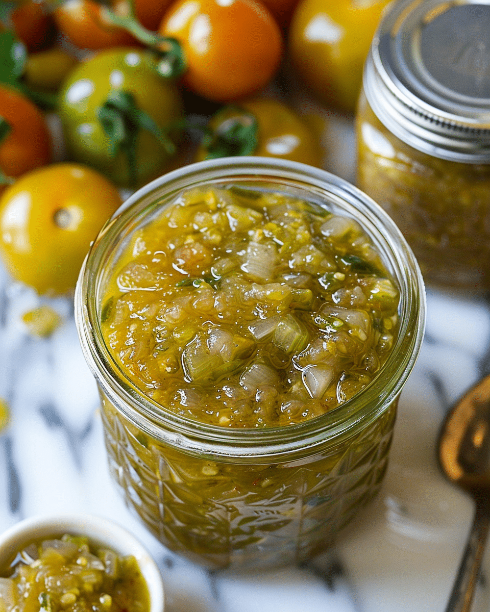 Sweet & Tangy Green Tomato Relish – The Perfect Way to Save Every Last Garden Tomato