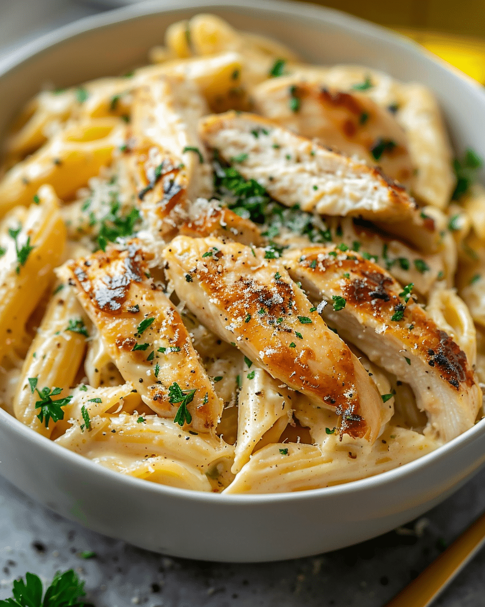 Healthy Garlic Parmesan Chicken Pasta Recipe