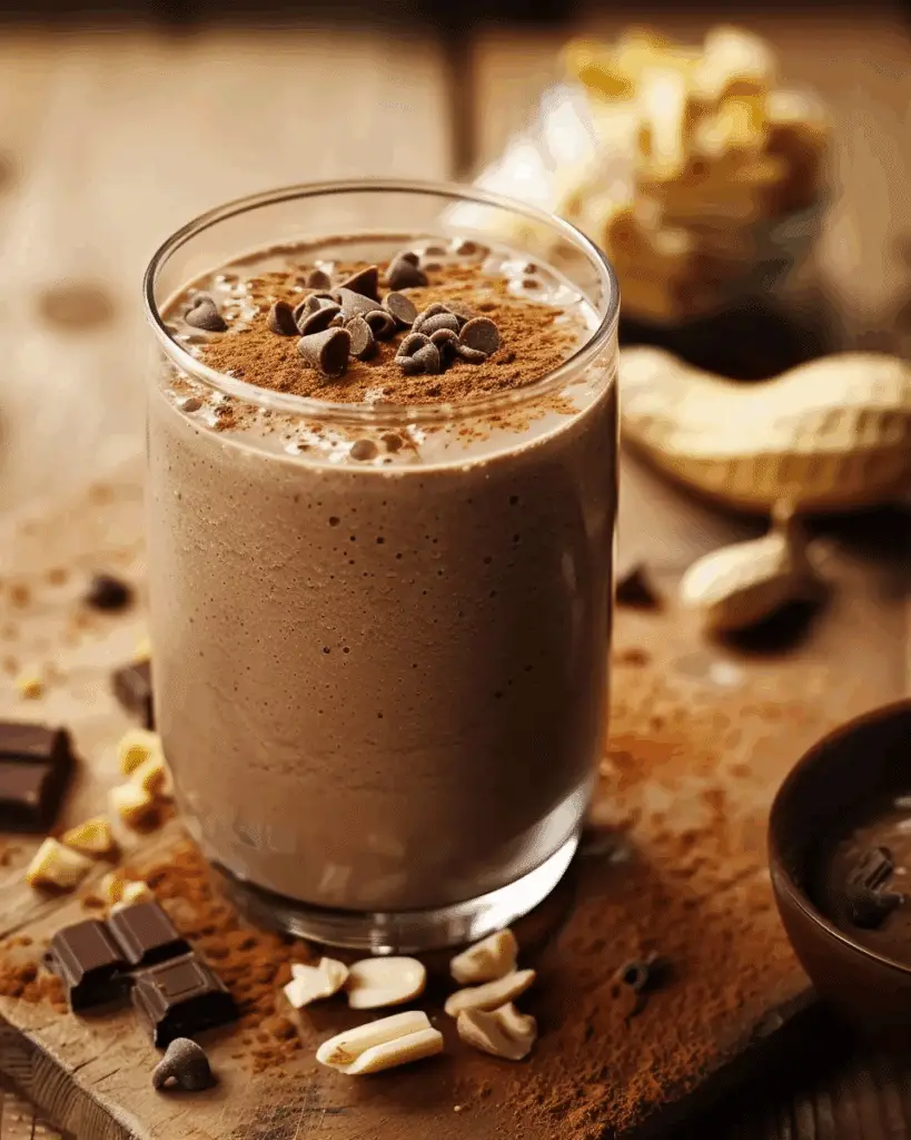 Creamy Chocolate Peanut Butter Banana Smoothie
