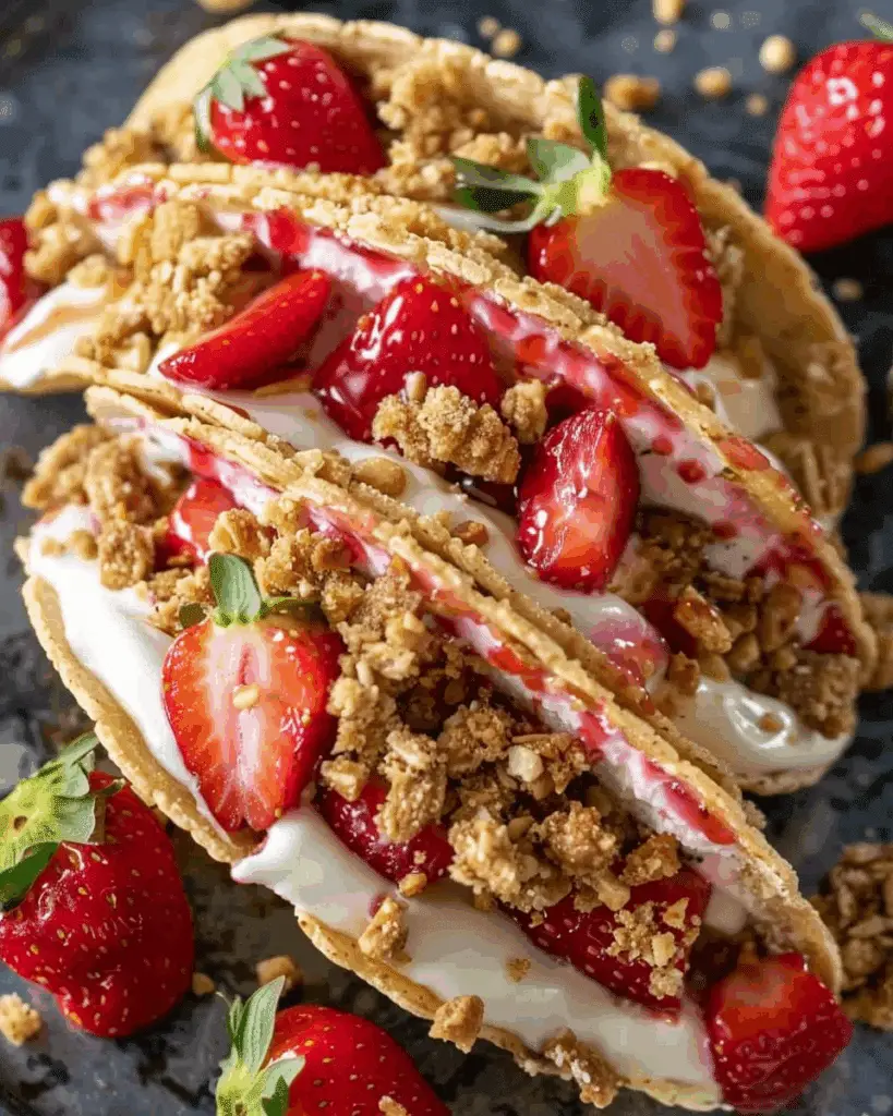 Strawberry Crunch Cheesecake Tacos