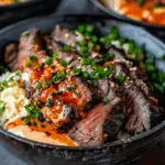 Korean-Style Steak Rice Bowl with Spicy Gochujang Cream Sauce