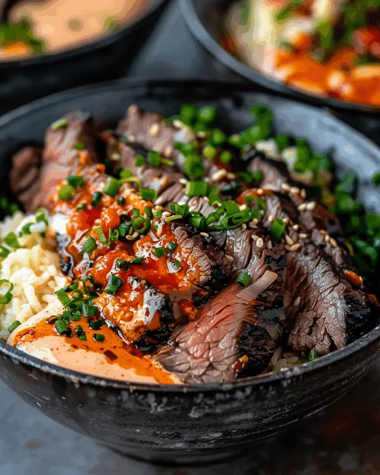 Korean-Style Steak Rice Bowl with Spicy Gochujang Cream Sauce