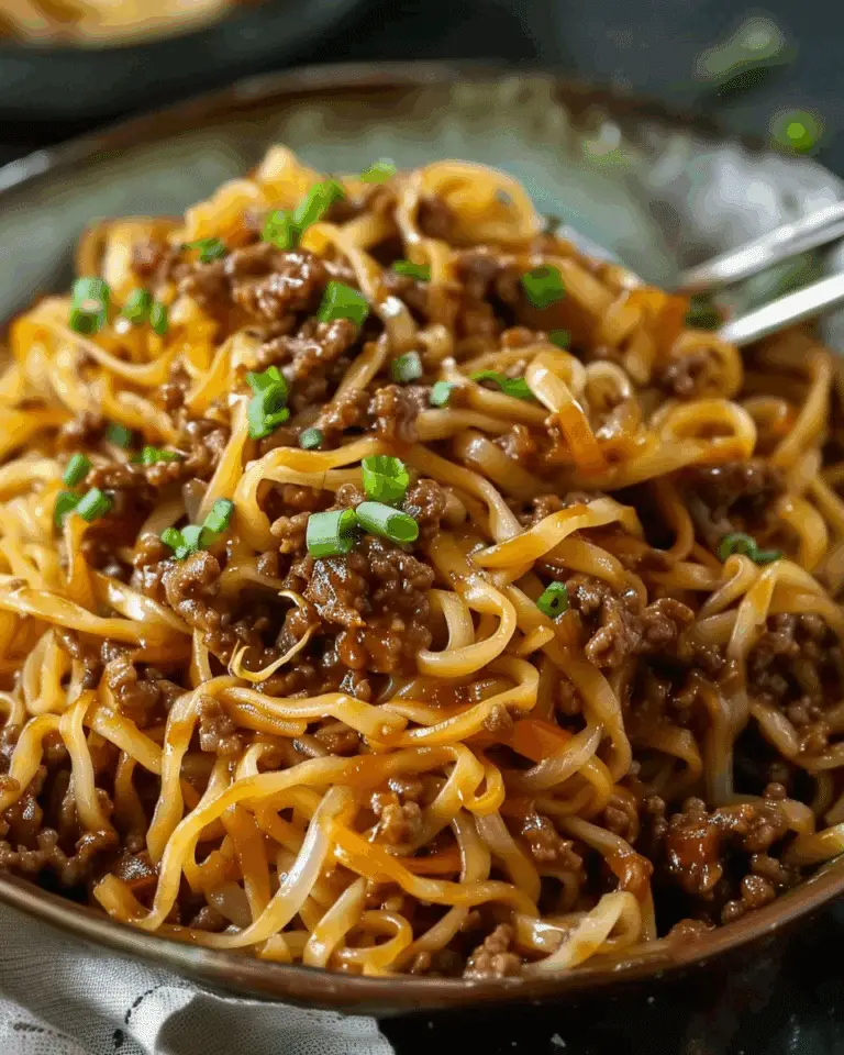 Ground Mongolian Beef Noodles
