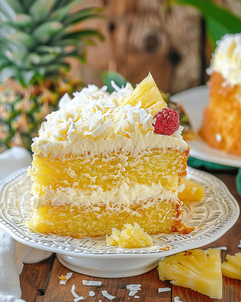 Piña Colada Poke Cake