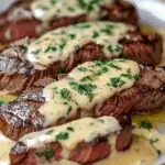Juicy Steak with Creamy Garlic Sauce