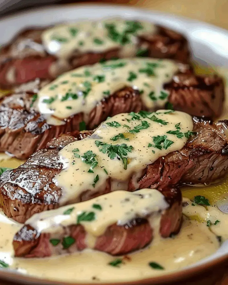 Juicy Steak with Creamy Garlic Sauce