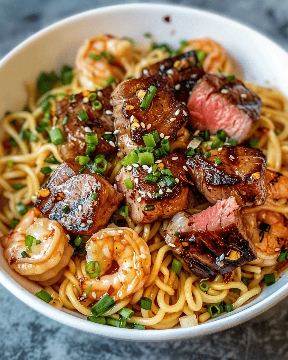 Surf & Turf Garlic Noodles
