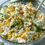 Creamy Street Corn Chicken Cucumber Salad
