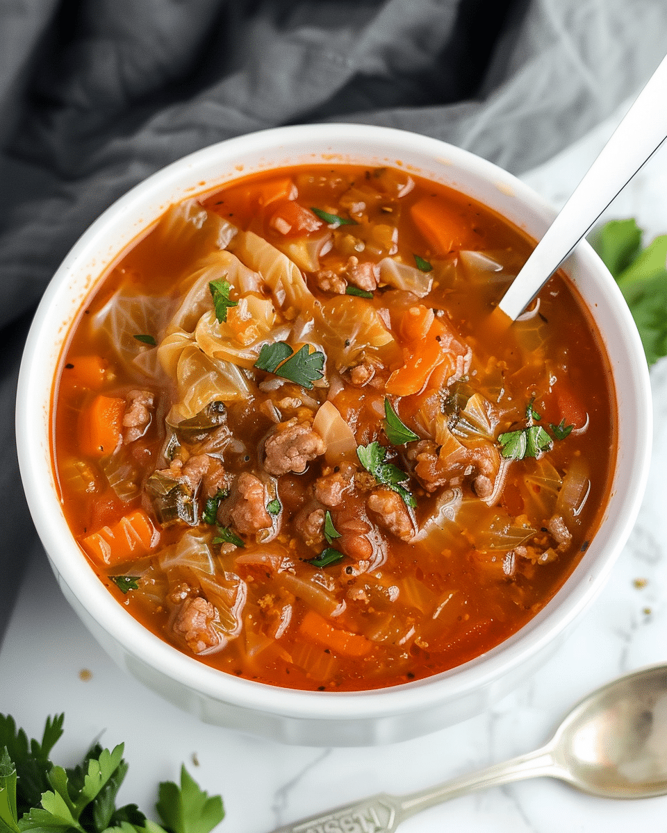 Unstuffed Cabbage Roll Soup