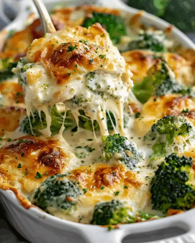 Cheesy Ranch Chicken & Broccoli Bake with Garlic Cream Sauce