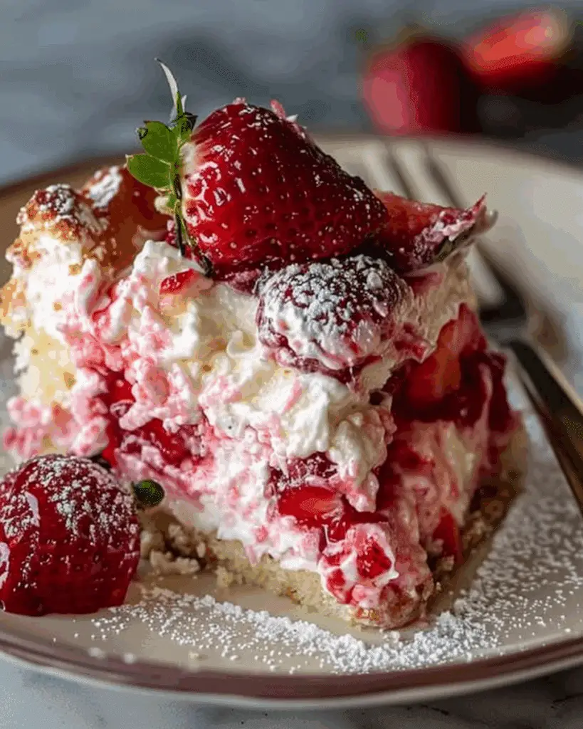 Strawberry Earthquake Cake