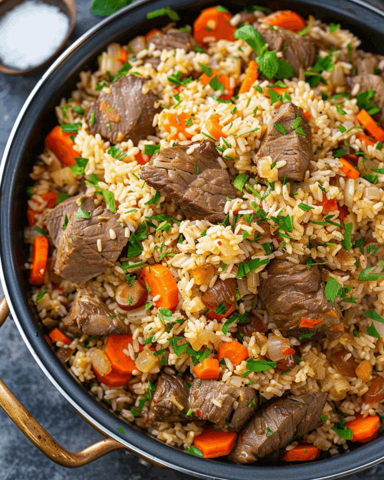 Hearty One-Pot Beef Plov (Uzbek Rice Pilaf)