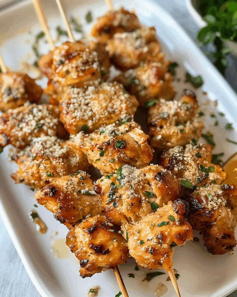 Creamy Garlic Parmesan Ranch Chicken Skewers