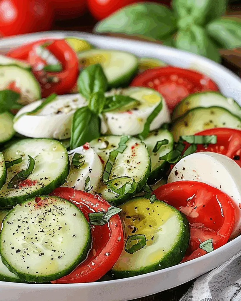 Refreshing Cucumber Caprese Salad