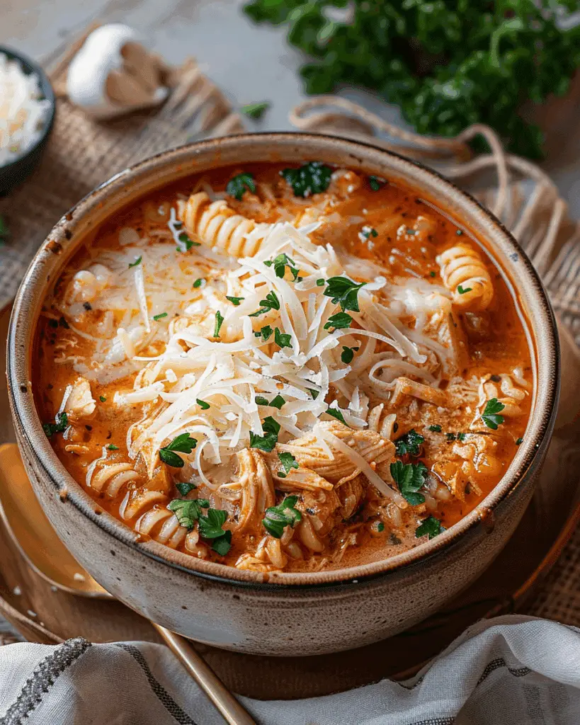 Slow Cooker Chicken Parmesan Soup