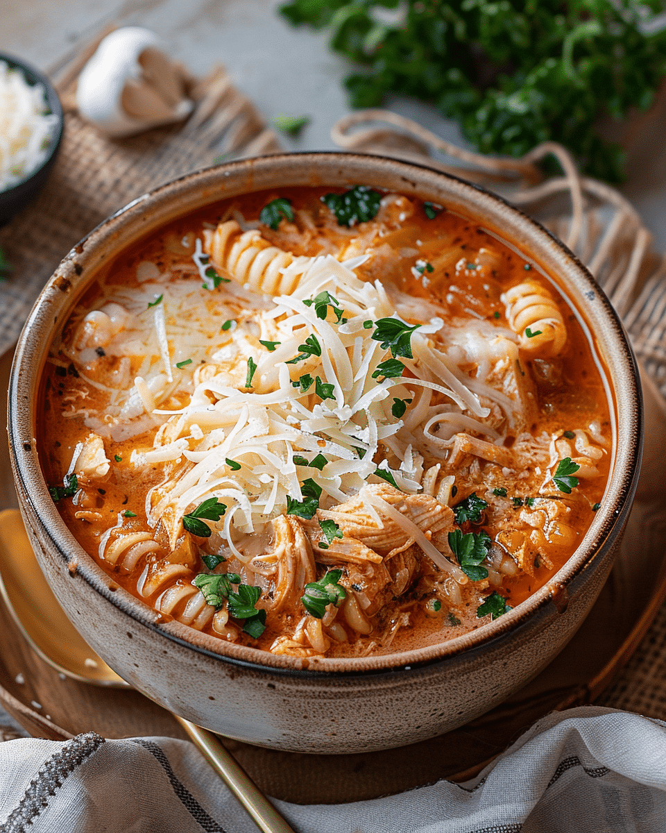 Slow Cooker Chicken Parmesan Soup