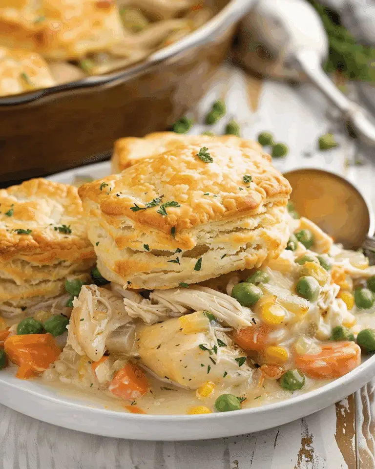 Easy Chicken Pot Pie Casserole With Biscuits