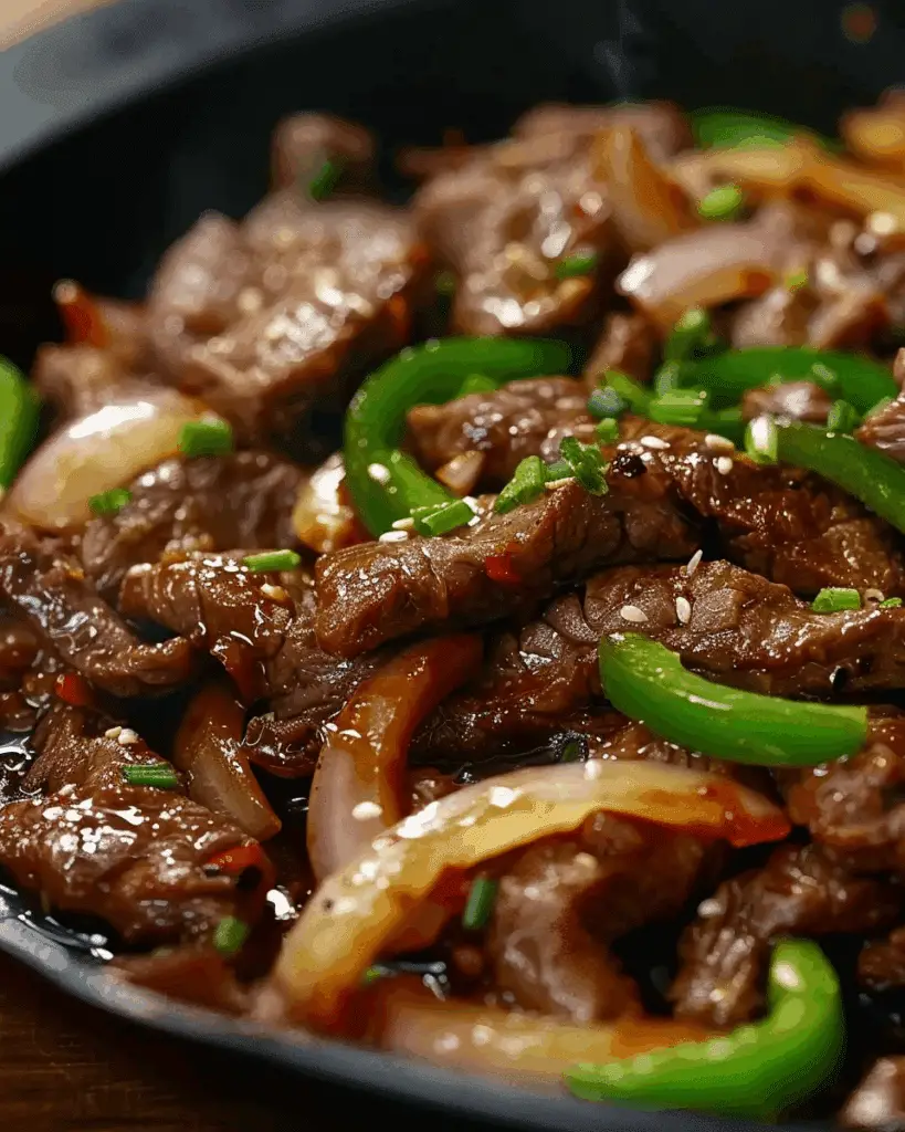 Sizzling Chinese Pepper Steak with Onions