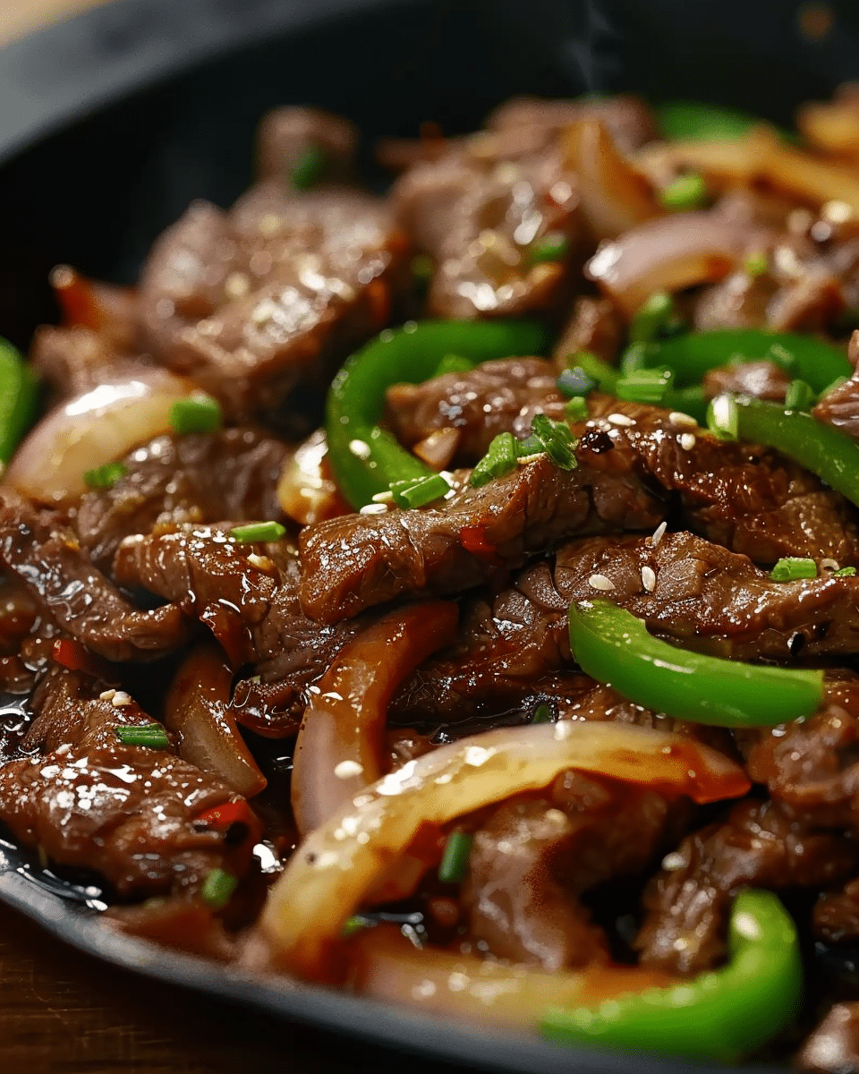 Sizzling Chinese Pepper Steak with Onions