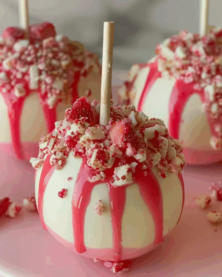 Strawberry Shortcake Candy Apples