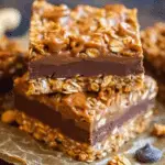 No-Bake Peanut Butter Oat Bars with Greek Yogurt and Chocolate